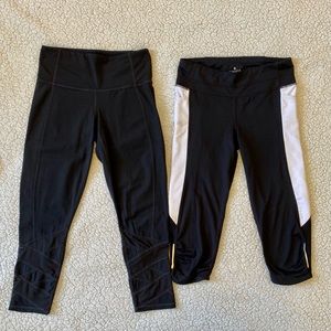 Lot of 2 Women’s XS ATHLETA Cropped Black Leggings